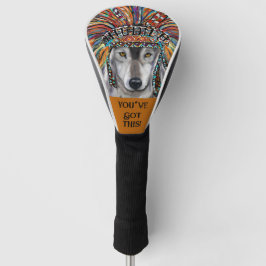 Grijze Wolf Art Golfheadcover