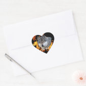 GRIJZE WOLF & BOSBRAND Wildlife Supporter Hart Sticker (Envelop)