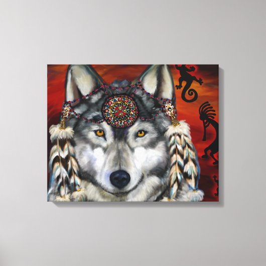 Grijze Wolf Canvas Afdruk (Voorkant)