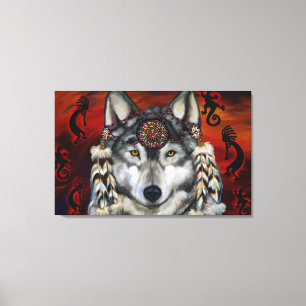 Grijze Wolf Canvas Afdruk