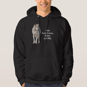 Grijze Wolf Conservation Wildlife Art Hoodie