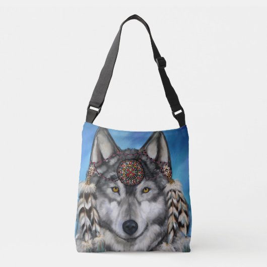 GRIJZE WOLF CROSSBODY TAS (Voorkant)
