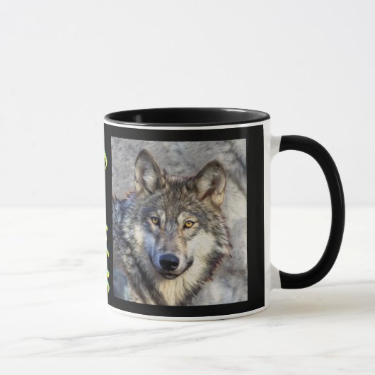 Grijze Wolf Dignity Mok (Rechts)