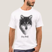 Grijze Wolf elegant aanpasbaar T-shirt (Voorkant)