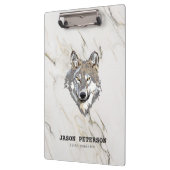 Grijze wolf en marmer Stone textuur Klembord (Links)