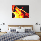 Grijze Wolf en Night Wrapped Canvas (Insitu (Slaapkamer))