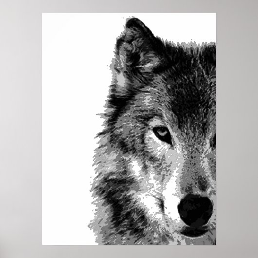 Grijze Wolf Eye Poster (Voorkant)