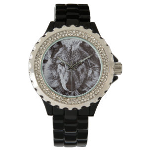 Grijze Wolf Gezicht Wildlife Horloge