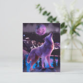 Grijze wolf in bos briefkaart (Staand voorkant)