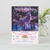 Grijze wolf in bos kaart (Staand voorkant)