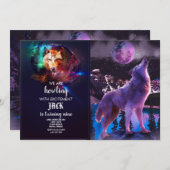 Grijze wolf in bos kaart (Voorkant / Achterkant)