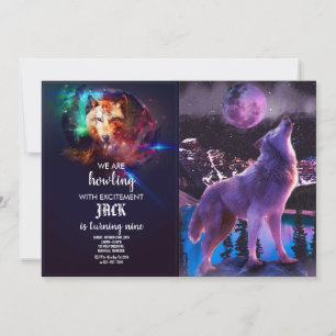 Grijze wolf in bos kaart