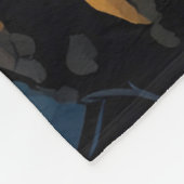 Grijze Wolf in Gouden Bos Fleece Deken (Hoek)