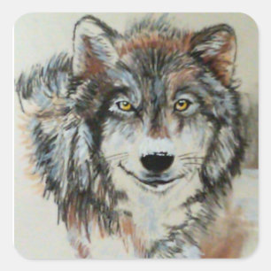 Grijze Wolf in Sneeuw Stickers