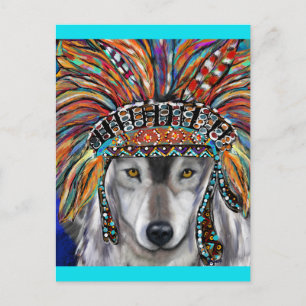 Grijze Wolf Kunst Briefkaart