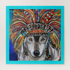 Grijze Wolf Kunst Legpuzzel