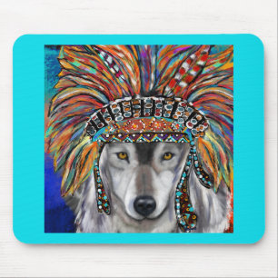 Grijze Wolf Kunst Muismat