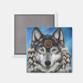 Grijze Wolf Magneet (Voorkant / Achterkant)