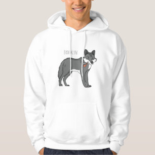Grijze wolf met illustratie van de cartoon van pij hoodie