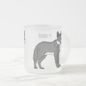 Grijze wolf met illustratie van de cartoon van pij matglas koffiemok (Voorkant rechts)