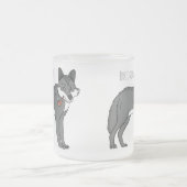 Grijze wolf met illustratie van de cartoon van pij matglas koffiemok (Center)