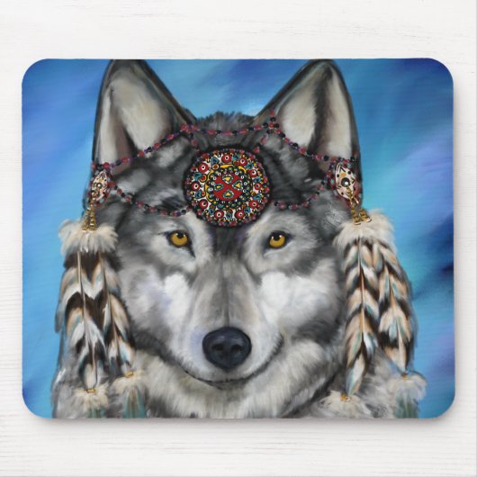 Grijze Wolf Muismat (Voorkant)