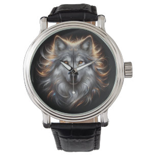 Grijze Wolf Portret eWatch Horloge