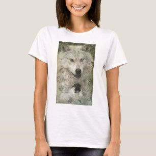 Grijze Wolf Potlood Schets Wildlife Art Gift T-shirt
