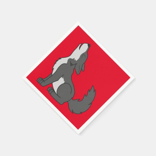 Grijze Wolf Pup Howling Servetten (Hoek)