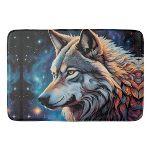 Grijze Wolf Sterrennacht Portret Badmat