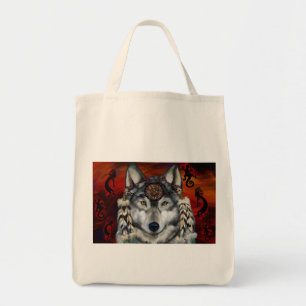 Grijze Wolf Tote Bag