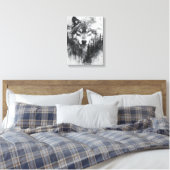 Grijze wolf verpakt canvas afdruk (Insitu (Slaapkamer))
