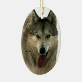 Grijze wolfkeramische bomen keramisch ornament (Rechts)