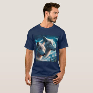 Grijze Wolven Blauwe Heren T-shirt