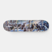 Grijze wolven schilderen skateboard (Horizontaal)