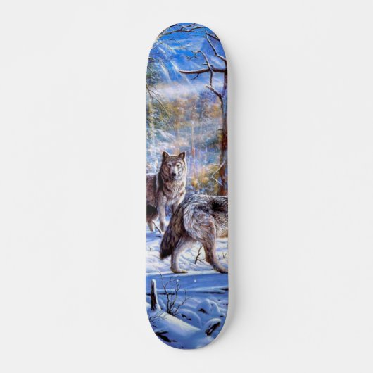 Grijze wolven schilderen skateboard (Voorkant)