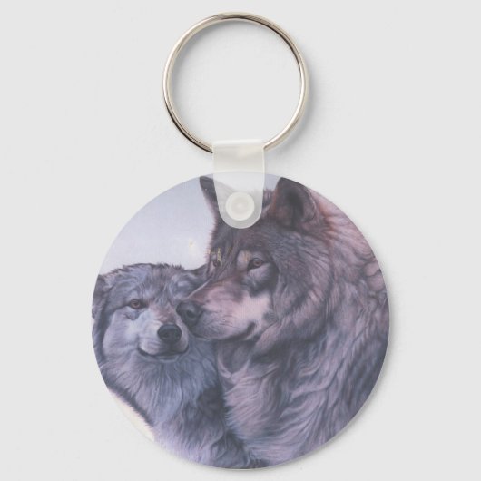 Grijze wolven sleutelhanger (Voorkant)