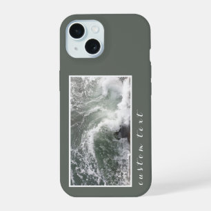 GRIJZE ZEE OCEAAN GOLVEN WERVELEN NATUUR WATER FOT iPhone 15 HOESJE
