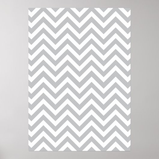 Grijze Zig Zags Poster (Voorkant)