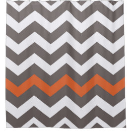 Grijze ziggen met Oranje accenten Douchegordijn