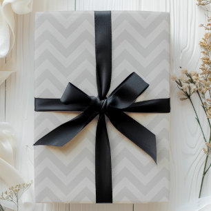 Grijze Zigzag Chevron Strepen Cadeaupapier
