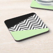 Grijze zigzag, Grijze Chevron, Zigzag Pattern, Min Bier Onderzetter (Linkerzijde)
