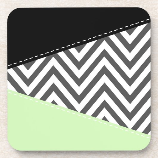 Grijze zigzag, Grijze Chevron, Zigzag Pattern, Min Bier Onderzetter (Voorkant)