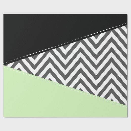 Grijze zigzag, Grijze Chevron, Zigzag Pattern, Min Cadeaupapier (Vlak)