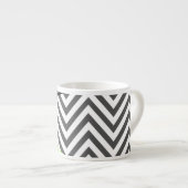 Grijze zigzag, Grijze Chevron, Zigzag Pattern, Min Espresso Kop (Voorkant rechts)