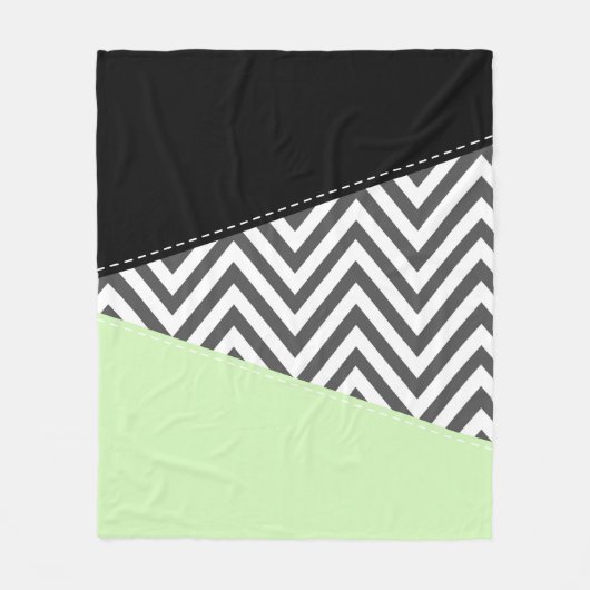 Grijze zigzag, Grijze Chevron, Zigzag Pattern, Min Fleece Deken (Voorkant)