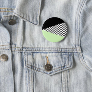 Grijze zigzag, Grijze Chevron, Zigzag Pattern, Min Ronde Button 5,7 Cm