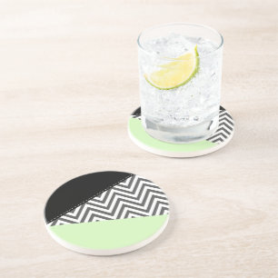 Grijze zigzag, Grijze Chevron, Zigzag Pattern, Min Zandsteen Onderzetter