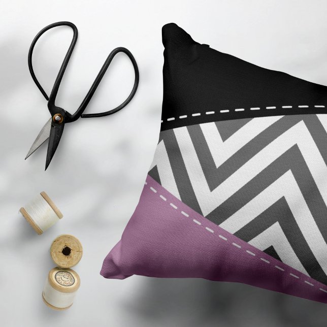 Grijze zigzag, Grijze Chevron, Zigzag Pattern, Paa Accent Kussen (Creator heeft geüpload)