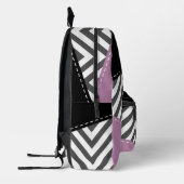 Grijze zigzag, Grijze Chevron, Zigzag Pattern, Paa Bedrukte Rugzak (Links)